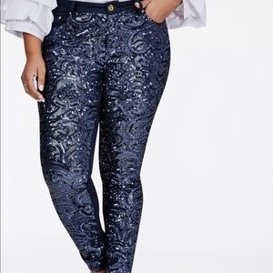 40.00 FIRM - Bling Bling Blue Sequin Jeans